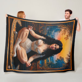 Elegante Frau in meditativer Harmonie von Xzendor7 Fleecedecke