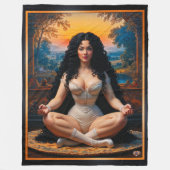 Elegante Frau in meditativer Harmonie von Xzendor7 Fleecedecke (Vorderseite)