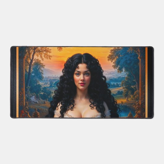 Elegante Frau in meditativer Harmonie von Xzendor7 Schreibtischunterlage (Vorderseite)