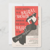 Elegante Frau mit Brautparty Einladung (Vorderseite)