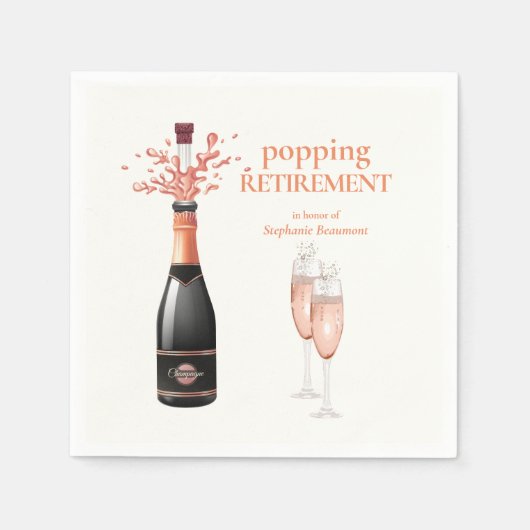 Elegante Frau mit Champagner-Ruheständler-Pop Serviette (Vorderseite)