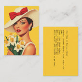 Elegante Frau mit Daffodien Visitenkarte (Vorne/Hinten)