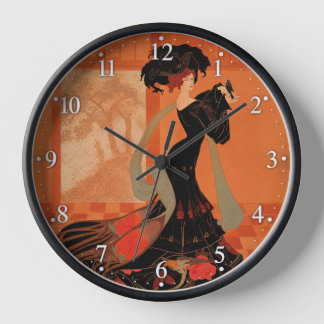 Elegante Frau mit einem Vogel Uhr
