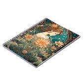 Elegante Frau mit fließendem Haar und sanften Blum Notizblock (Linke Seite)