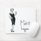 Elegante Frau mit Martini Mousepad (Mit Mouse)