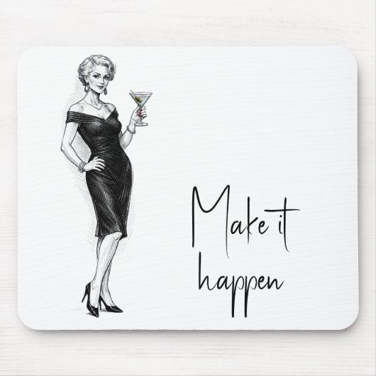 Elegante Frau mit Martini Mousepad (Vorne)