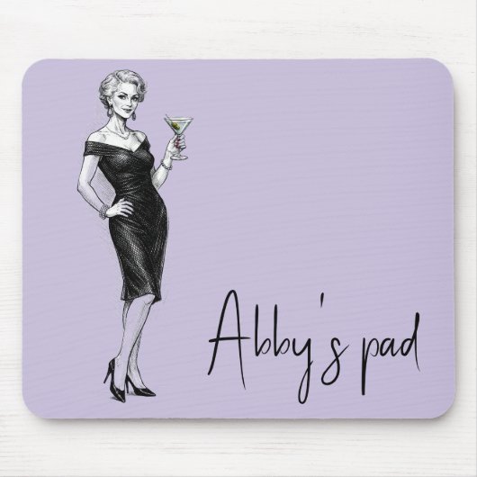 Elegante Frau mit Martini Mousepad (Vorne)