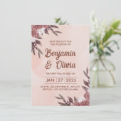 Elegante Frau mit Peonies Kunst, Dichtung und Musi Einladung (Stehend Vorderseite)