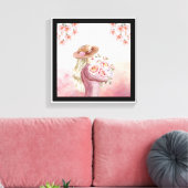 Elegante Frau mit Peonies Kunst, Dichtung und Musi Leinwanddruck (Insitu (Wohnzimmer))