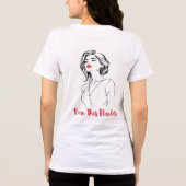 Elegante Frau mit roten Lippen Tri-Blend Shirt (Rückseite)