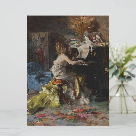 Elegante Frau Pianistin (Giovanni Boldini) Karte (Stehend Vorderseite)