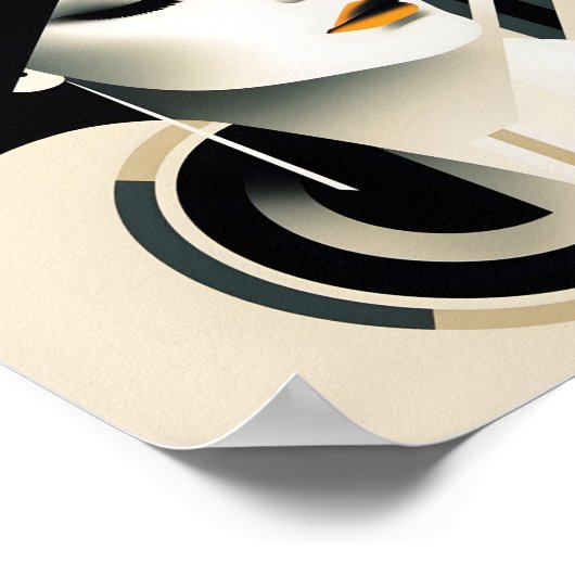 Elegante Frau Portrait Illustration Stilvolle Kuns Poster (Ecke)