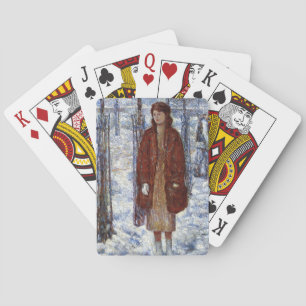 Elegante Frau (Snowy Winter 1918 in New York) Spielkarten