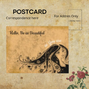 Elegante Frau Vintage Sepia Einfache Frisur Postkarte