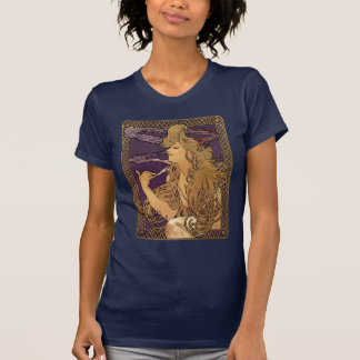 Elegante Frauen-Grafik Alphonse Mucha T-Shirt