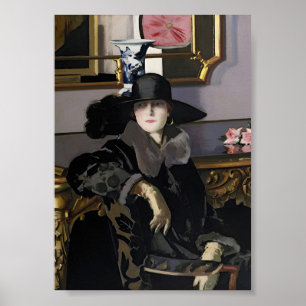 Elegante Frauen im Portrait Vintage Kunst, Dichtun Poster