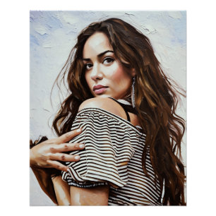 Elegante Frauen in gestreifter Oberseite Poster