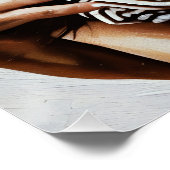 Elegante Frauen in gestreifter Oberseite Poster (Ecke)