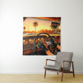 Elegante Frauen in klassischen Autos Wandteppich (Beispiel)