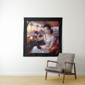 Elegante Frauen in klassischen Autos Wandteppich (Beispiel)