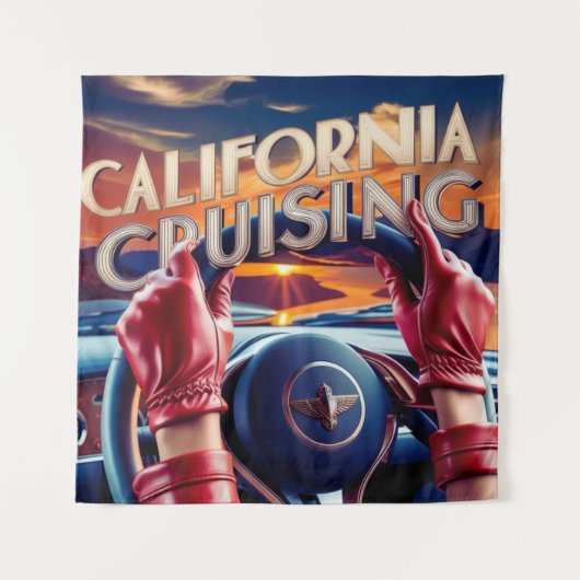 Elegante Frauen in klassischen Autos Wandteppich (Vorderseite)