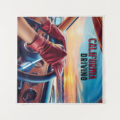 Elegante Frauen in klassischen Autos Wandteppich (Vorderseite (Horizontal))