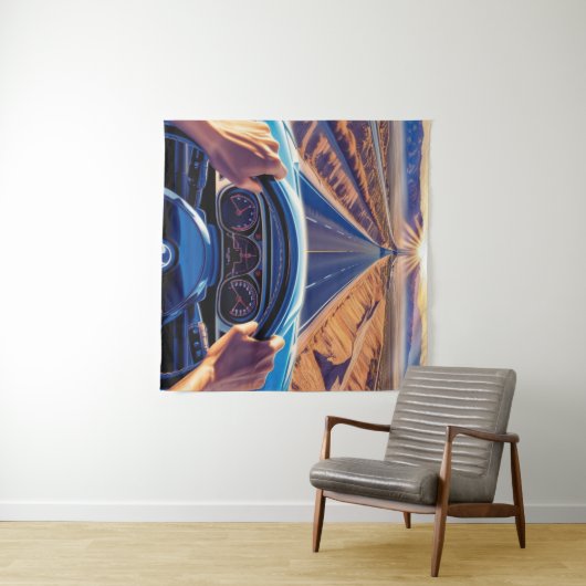 Elegante Frauen in klassischen Autos Wandteppich (Beispiel (Horizontal))