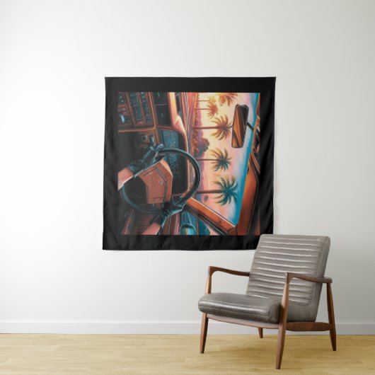 Elegante Frauen in klassischen Autos Wandteppich (Beispiel (Horizontal))