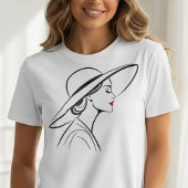 Elegante Frauen in Minimalistischer Linie Art T-Shirt
