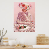 Elegante Frauen, Rose, Spitzendekoration und Kunst Poster (Küche)