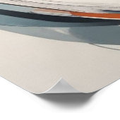 Elegante Frauengesicht Braun blaue Mauer Abstrakt Poster (Ecke)