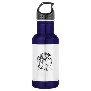 Elegante Frauenlinienkunst Edelstahlflasche