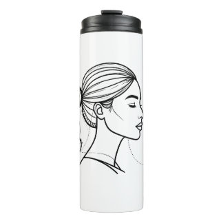 Elegante Frauenlinienkunst Thermosbecher
