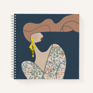 Elegante Frauenmode-Illustration Moderne Kunstwerk Notizblock