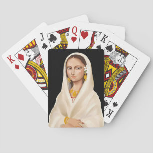 Elegante Frauenporträt   Kulturkunstillustration Spielkarten