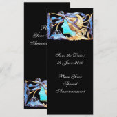 ELEGANTE FRAUENSCHÖNHEIT JEWEL/LADY, BLAUE BOW, BL EINLADUNG (Vorne/Hinten)