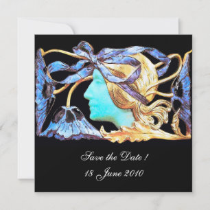 ELEGANTE FRAUENSCHÖNHEIT JEWEL/LADY, BLAUE BOW, BL EINLADUNG