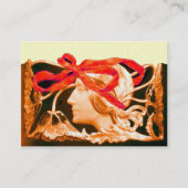 ELEGANTE FRAUENSCHÖNHEIT /LADY, ROT BOW,BLUME Gold Visitenkarte (Rückseite)