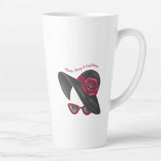 Elegante, freche, selbstbewusste Dame Silhouette Milchtasse (Rechts)