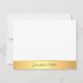Elegante Freehand Script Text Gold White Template Mitteilungskarte (Vorderseite)
