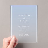 Elegante French Blue Gradient Acrylic Wedding Acryleinladungen (Insitu (Handheld))