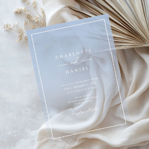 Elegante French Blue Gradient Acrylic Wedding Acryleinladungen