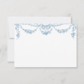 Elegante French Blue Viktorianisch Chinoiserie Hoc RSVP Karte (Rückseite)