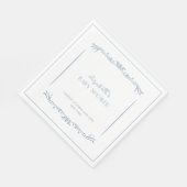 Elegante French Blue Vintag Frame Baby Dusche Serviette (Ecke)