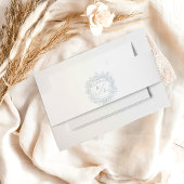 Elegante French Floral Blue Toile Hochzeit Einladungsbanderole