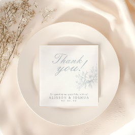 Elegante French Floral Blue Toile Hochzeit Serviette