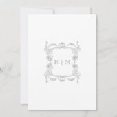 Elegante French Gray Viktorianisch Chinoiserie Hoc Einladung (Rückseite)