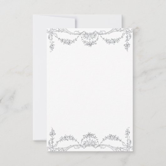 Elegante French Gray Viktorianisch Chinoiserie Hoc Save The Date (Rückseite)