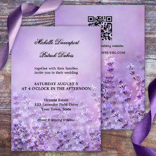 Elegante French Lavender Wedding Einladung