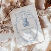 Elegante French Teddy Bear Baby Shower Einladung